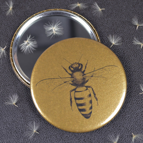 Honey Bee compact pocket mirror