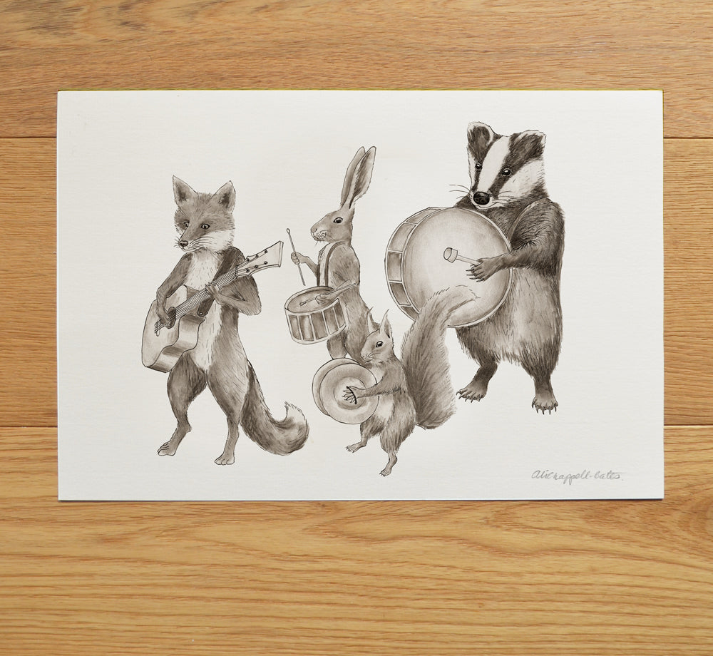'Lovely Day' Marching animal band print