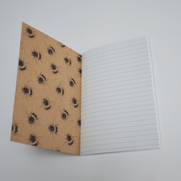 Bee lovers gift set - 3 illustrated A6 notebooks