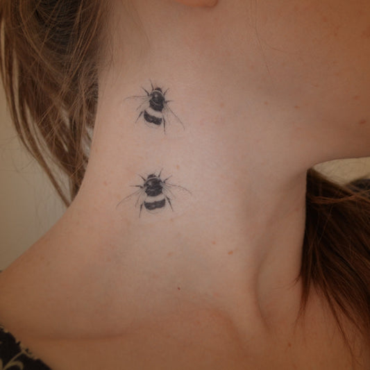 Mini Bumble bees temporary tattoos