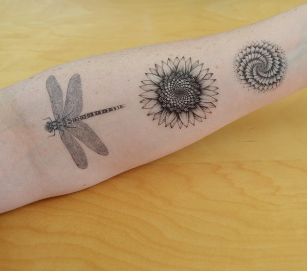 Sunflower temporary tattoo
