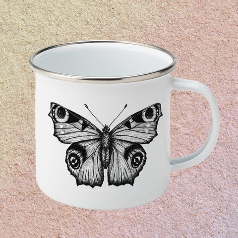 Peacock Butterfly - Small Enamel Mug