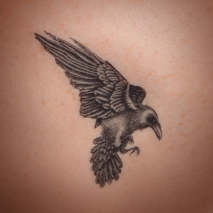 Raven temporary tattoo