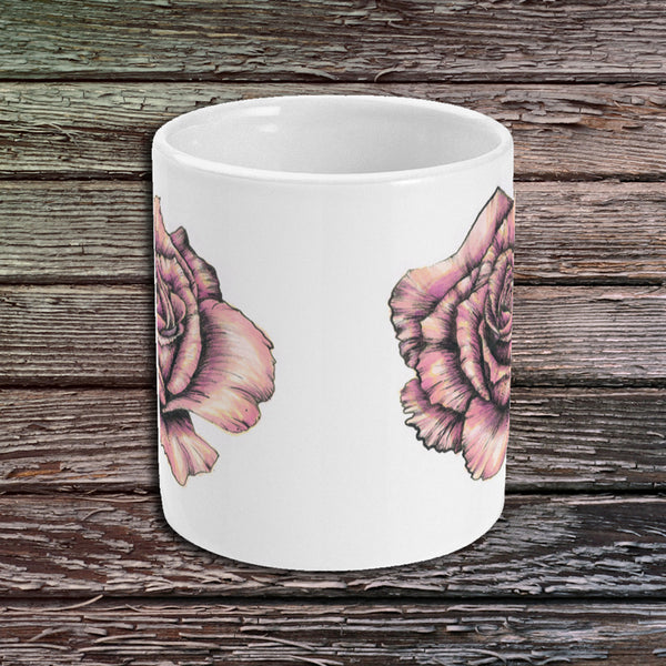 Pink rose art - Ceramic Mug