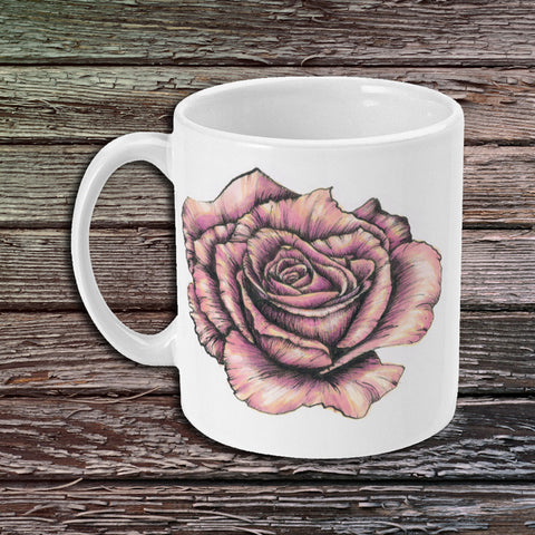Pink rose art - Ceramic Mug