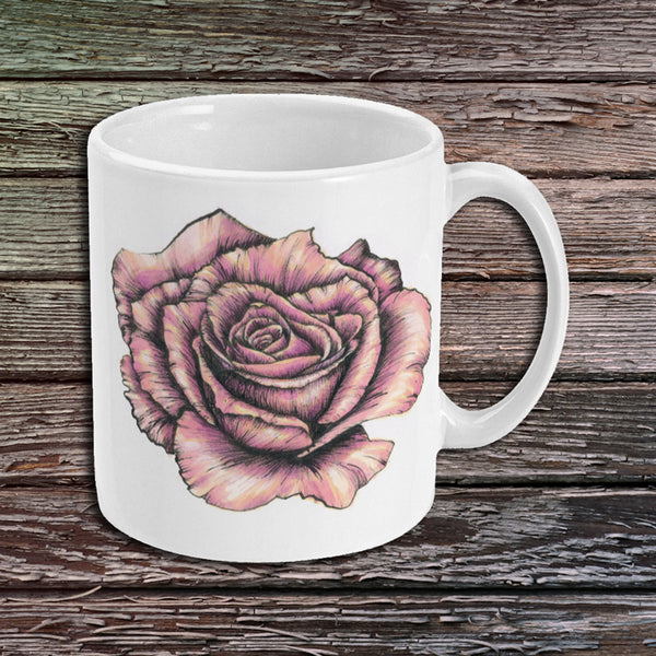 Pink rose art - Ceramic Mug