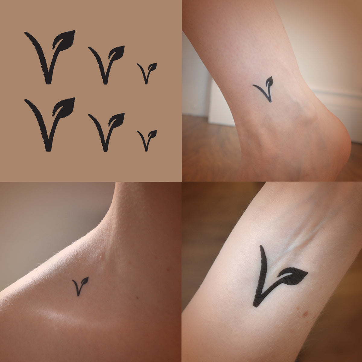 Variety sets of Vegan temporary tattoos