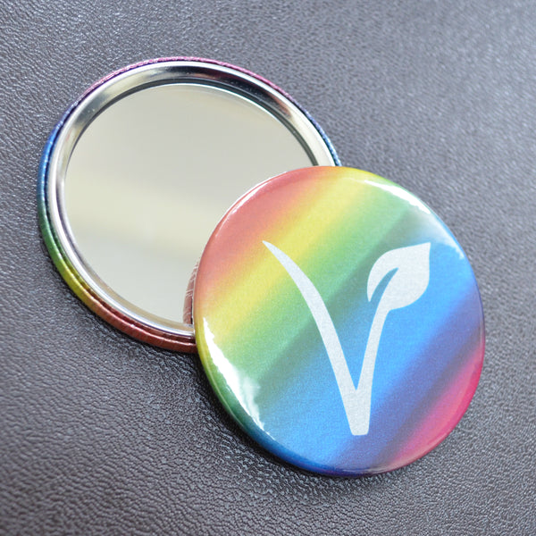 Vegan rainbow pocket mirror