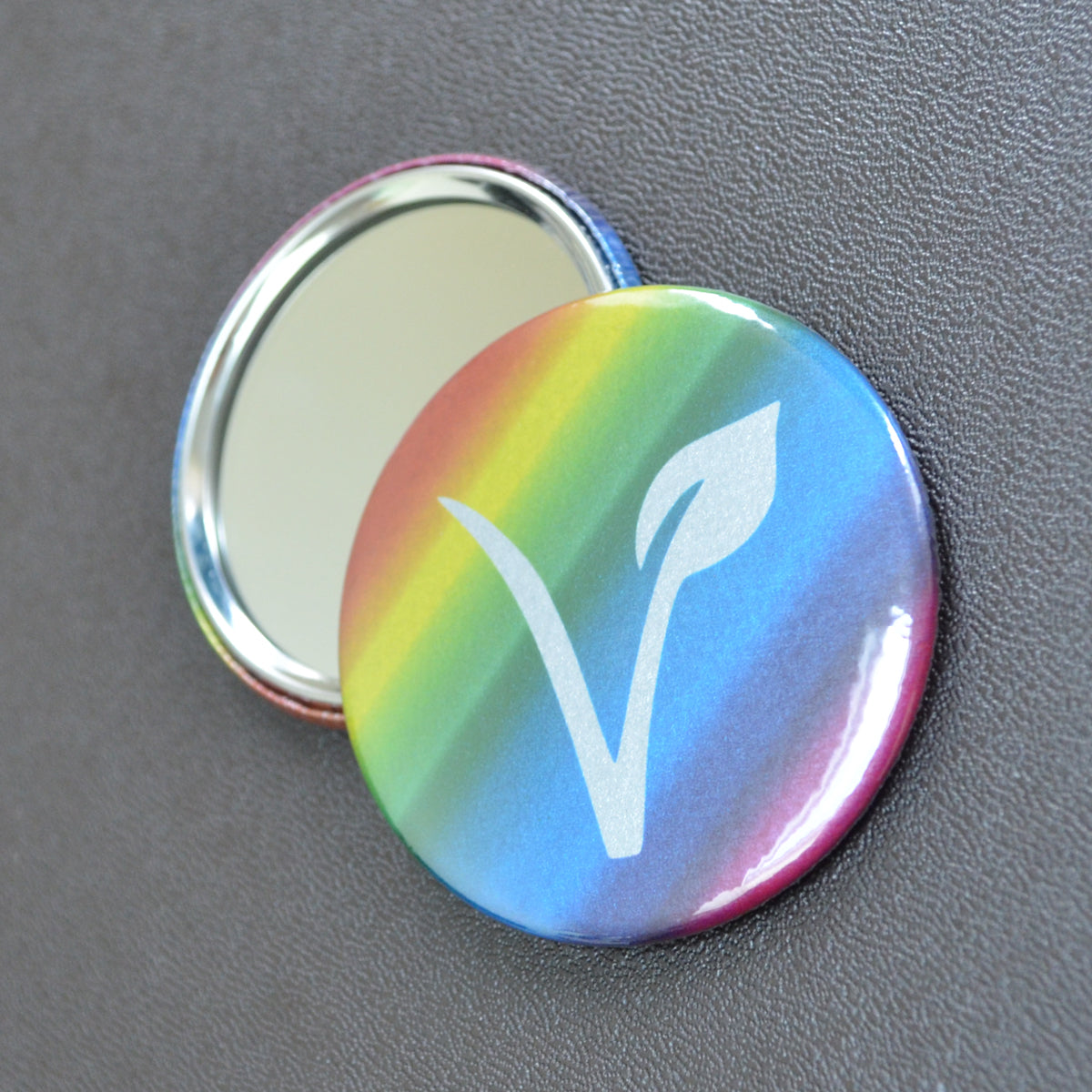 Vegan rainbow pocket mirror